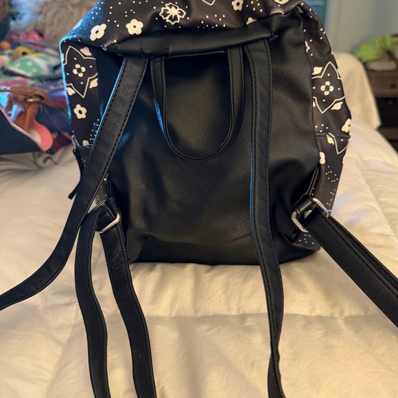 Black Floral Mini Backpack - Picture 2 of 7